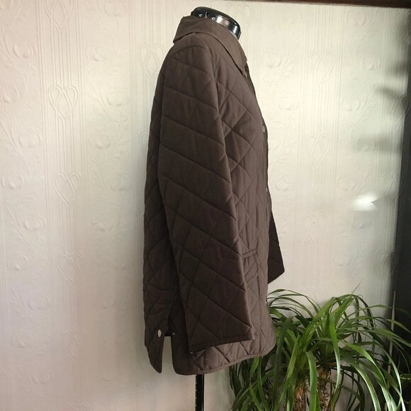 Vintage Aquascutum brown quilted jacket, lined with cotton tartan, size 10 US - Picture 3 of 5